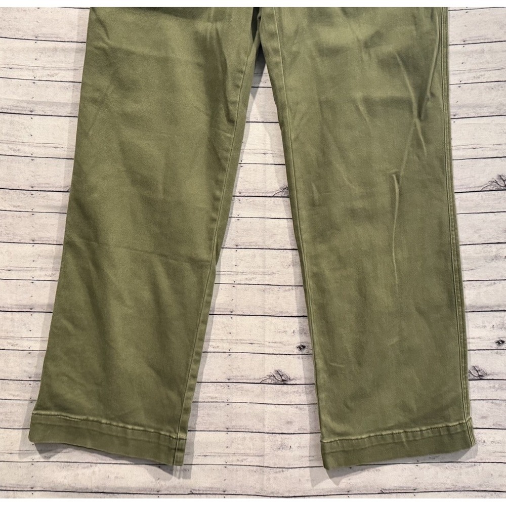 Flamingals Womens Denim Jean Sz M Army Green Cargo Pant Barrel Wide Leg NEW NWT - Picture 5 of 13